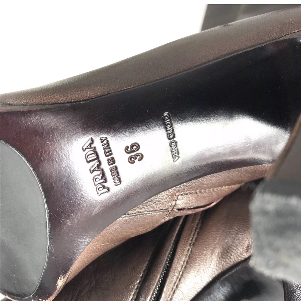 ❌SOLD❌ Authentic leather Prada knee-high boots - Picture 7 of 8